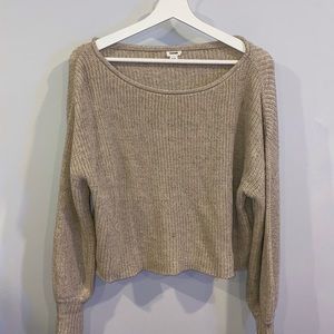 garage tan knit sweater size M